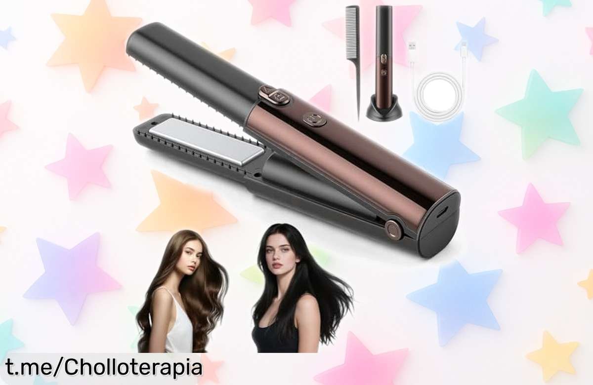 Plancha y rizador inalámbrico Vicloon 2 en 1 con calentamiento instantáneo, rebajado para que luzcas espectacular donde quieras ¡no dejes pasar este chollo único!