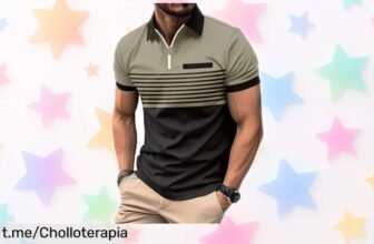 Polo de hombre NLAND con cremallera y rayas: ¡transpirable, perfecto para cualquier ocasión a un precio rebajado que no se puede dejar escapar!