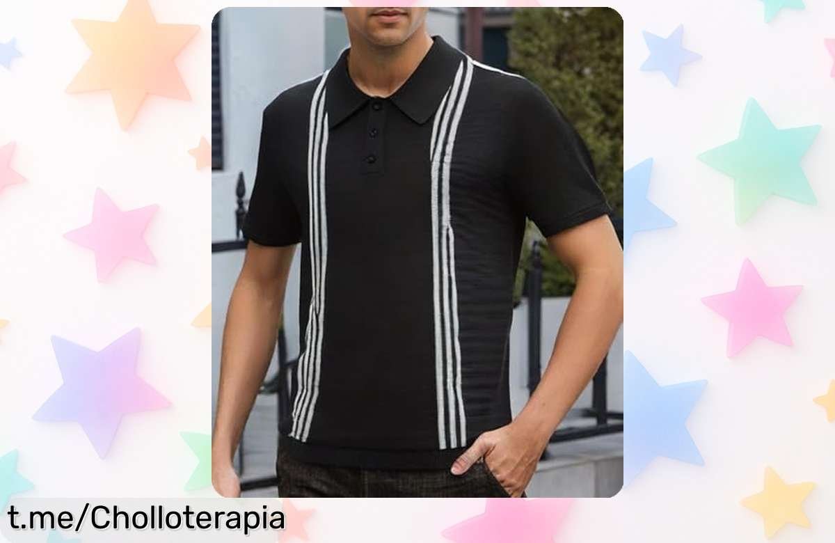 Polo de punto ligero para hombre, ¡ganga total que no te vas a creer! Renueva tu look casual sin sudar y disfruta cada día al máximo.