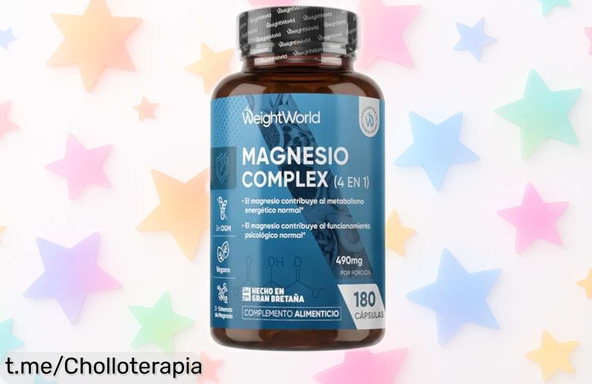 Potente Magnesio Complex de 1700mg: energía al instante con 4 tipos de magnesio en cada cápsula vegana, ¡no te pierdas este ofertón para sentirte increíble hoy mismo!