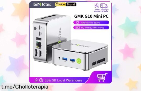 Potente Mini PC GMKtec G10 con Ryzen 5 para múltiples pantallas 4K a un precio tirado que no puedes dejar escapar, ¡haz tu oficina más eficiente y disfruta la tecnología hoy mismo!