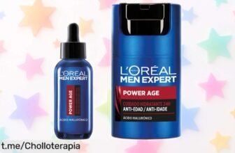 Potente pack de cuidado facial anti-edad L'Oréal Paris Men Expert con sérum y crema hidratante 24 h, ¡alcanzarás una piel renovada antes que te des cuenta!