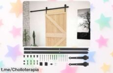 Puerta corredera de madera maciza vidaXL, reforzada y con todo incluido, a un precio regalo que hará brillar tu hogar y te brindará esa privacidad que tanto deseas.