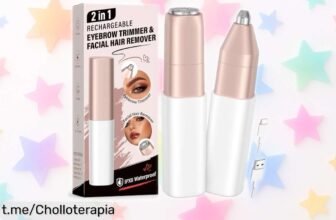 Rasuradora facial eléctrica para mujer que define cejas y elimina vello fino con precisión, precio loco en oferta regaladísima, tu piel suave te lo agradecerá ¡aprovéchalo ya!