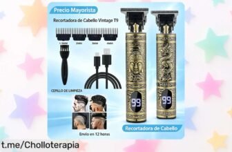 Recortadora de pelo inalámbrica con diseño dragón dorado, precio tirado y cortes perfectos para que luzcas espectacular; ¡no te quedes sin la tuya ante esta oportunidad única!