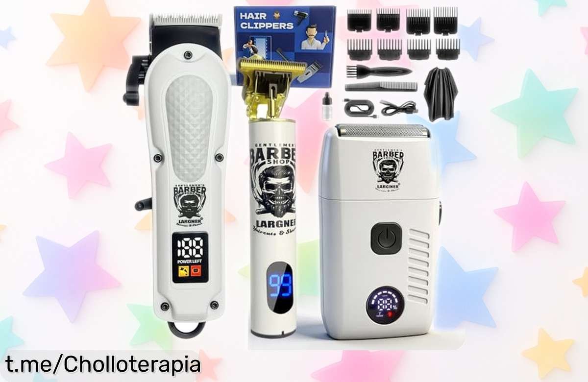 Recortadora de pelo y barba inalámbrica con más de 8 peines, ¡super chollo para lograr tu estilo perfecto en casa! No esperes más y luce increíble hoy mismo.