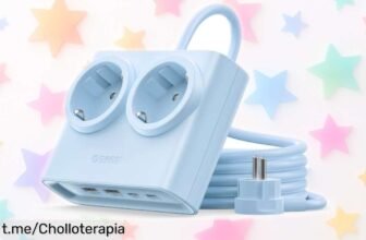 Regleta plana con 2 enchufes y 4 USB de ORICO: ¡ofertón imperdible para cargar todo sin enredos! Aprovecha este precio loco antes de que desaparezca, tu comodidad te lo agradecerá.