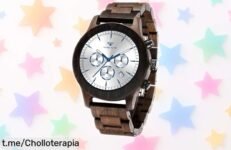 Reloj de pulsera de madera VICVS, elegante y natural, con cronógrafo y luz: ¡aprovecha este precio increíble antes que se acabe! Regala estilo y sorpresa hoy mismo.