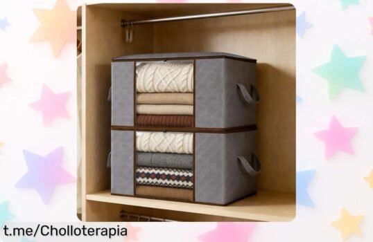 Reorganiza tu armario con 2 bolsas grandes de almacenamiento resistentes y plegables a un precio irrepetible que no querrás dejar escapar. ¡Aprovecha esta oportunidad única!