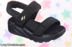 Sandalias Skechers con diseño en T y correa adaptable, el chollo que tus pies estaban esperando a un precio de ganga que no querrás dejar pasar. ¡Cómpralas ya!
