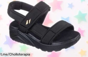 Sandalias Skechers con diseño en T y correa adaptable, el chollo que tus pies estaban esperando a un precio de ganga que no querrás dejar pasar. ¡Cómpralas ya!