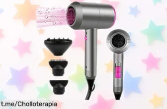Secador de pelo iónico profesional que seca en un abrir y cerrar de ojos. ¡No te lo pierdas, es un chollo a precio de escándalo!