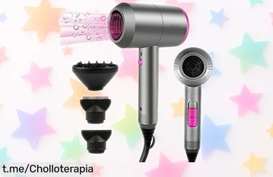 Secador de pelo iónico profesional que seca en un abrir y cerrar de ojos. ¡No te lo pierdas, es un chollo a precio de escándalo!