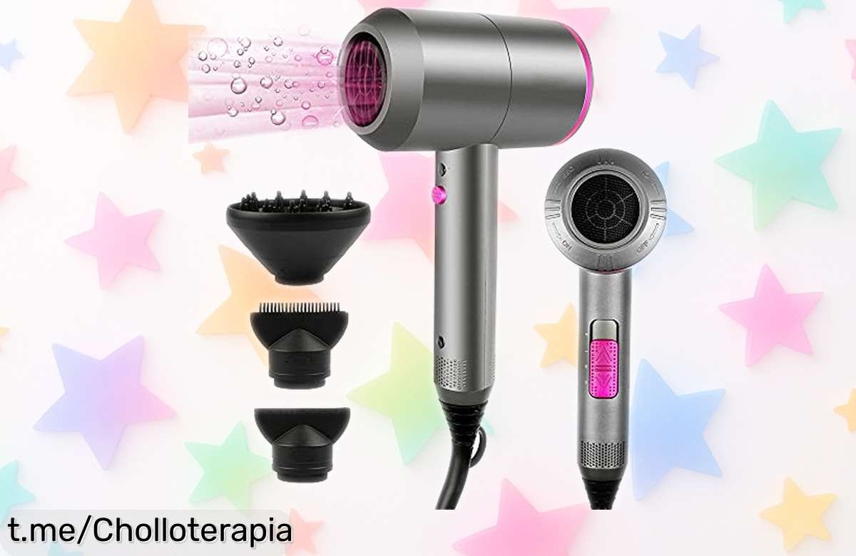 Secador de pelo iónico profesional que seca en un abrir y cerrar de ojos. ¡No te lo pierdas, es un chollo a precio de escándalo!