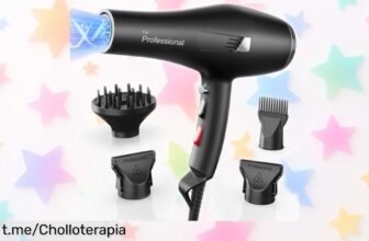 Secador de pelo profesional Dekuri con función iónica y difusor, ¡aplica el cupón ahora y aprovecha este chollazo que dejará tu cabello espectacular!