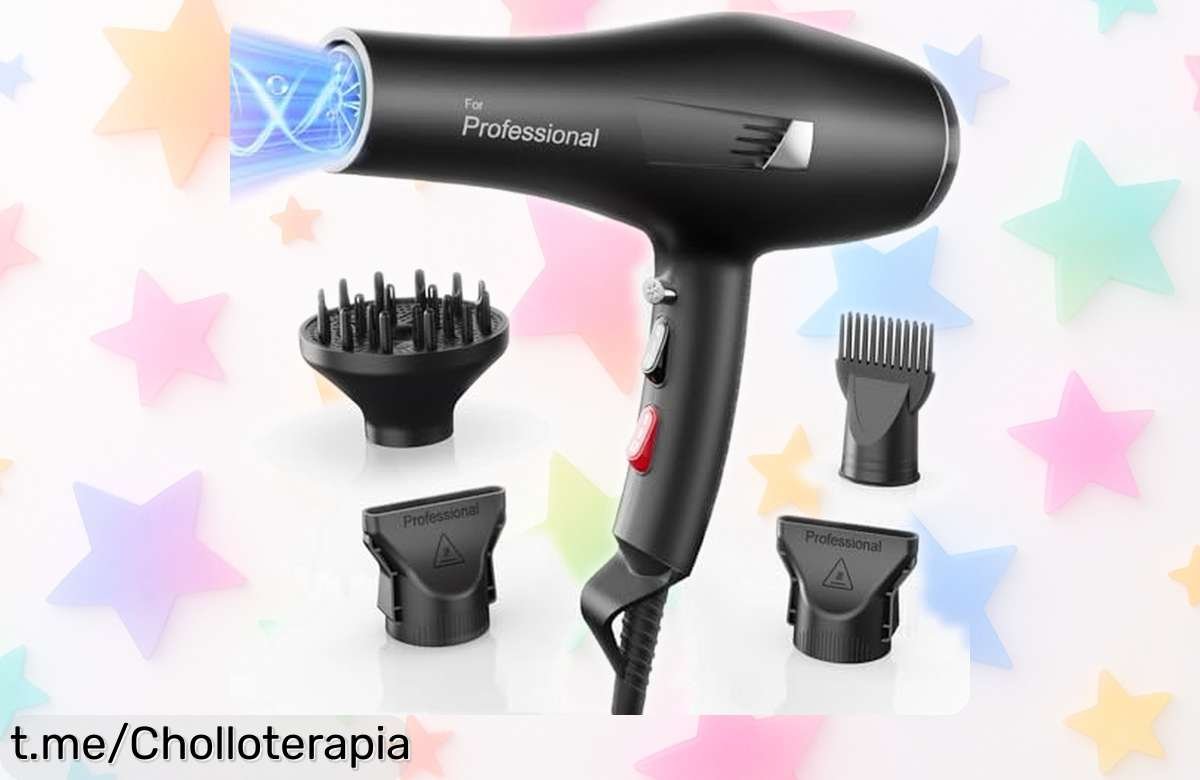 Secador de pelo profesional Dekuri con función iónica y difusor, ¡aplica el cupón ahora y aprovecha este chollazo que dejará tu cabello espectacular!