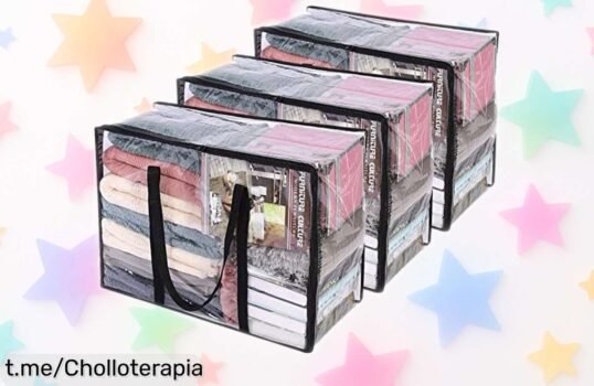 Set de 3 bolsas transparentes Vieshful para organizar tu ropa, ¡precio alucinado y súper práctico! Aprovecha esta oferta antes de que desaparezca y ordena sin estrés.