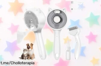 Set de cepillo de vapor 2 en 1 para gatos: cuida su pelaje con neblina fría y masaje, una oferta increíble que hará feliz a tu amigo felino. ¡No te lo pierdas!