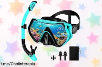 Set de gafas y tubo de snorkel Suntriva con visión panorámica 180°, ahora a un precio rebajado que no puedes dejar pasar, ¡cada aventura en el agua te espera!