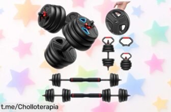 Set de pesas y mancuernas ajustables FEIERDUN, un ofertón increíble para montar tu gimnasio en casa. ¡No te quedes fuera de esta oportunidad que te hará entrenar como un pro!