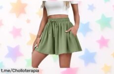 Shorts mujer Fashora que parecen falda: ¡Disfruta de la versatilidad y estilo a un precio regalado! No dejes pasar esta oportunidad limitada.