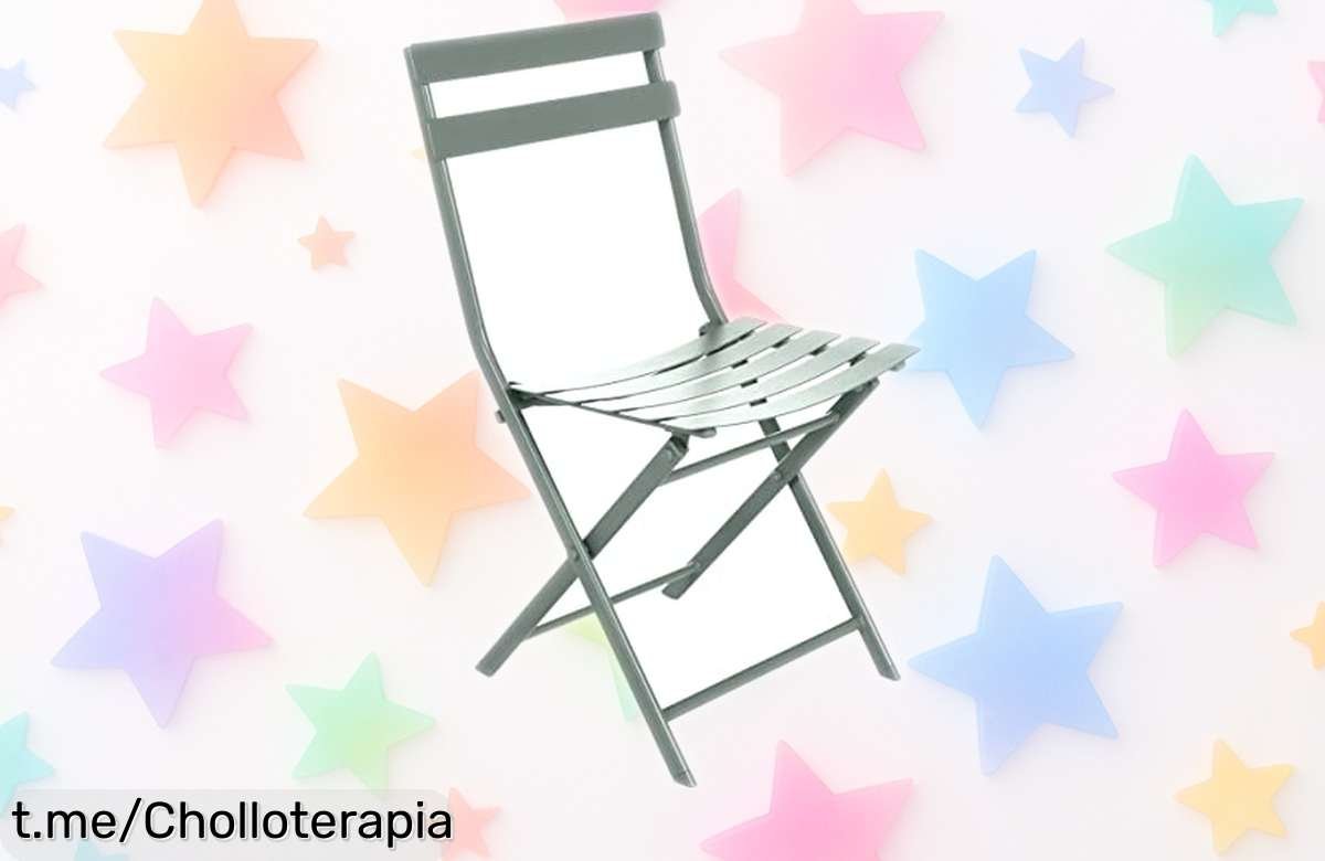 Silla de jardín plegable HESPERIDE Greensboro, resiste lluvia y óxido, guarda en cualquier rincón y añade color a tu terraza: ¡no dejes escapar este chollazo!