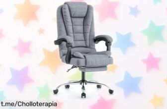 Silla de oficina Naspaluro con reposapiés y súper resistencia, ¡no te la pierdas a un precio que no se ve todos los días! Tu compi ideal para largas jornadas.