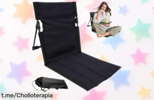 Silla de playa plegable Seutmrou, ligera y ajustable con funda, ¡lleva el verano contigo a un precio que parece un regalo! No dejes pasar esta oferta irresistible.