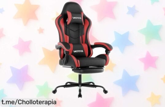 Silla gaming WOTSTA con masaje y reposapiés al mejor precio del mercado, ¡nunca había sido tan fácil disfrutar horas de juego sin molestias!