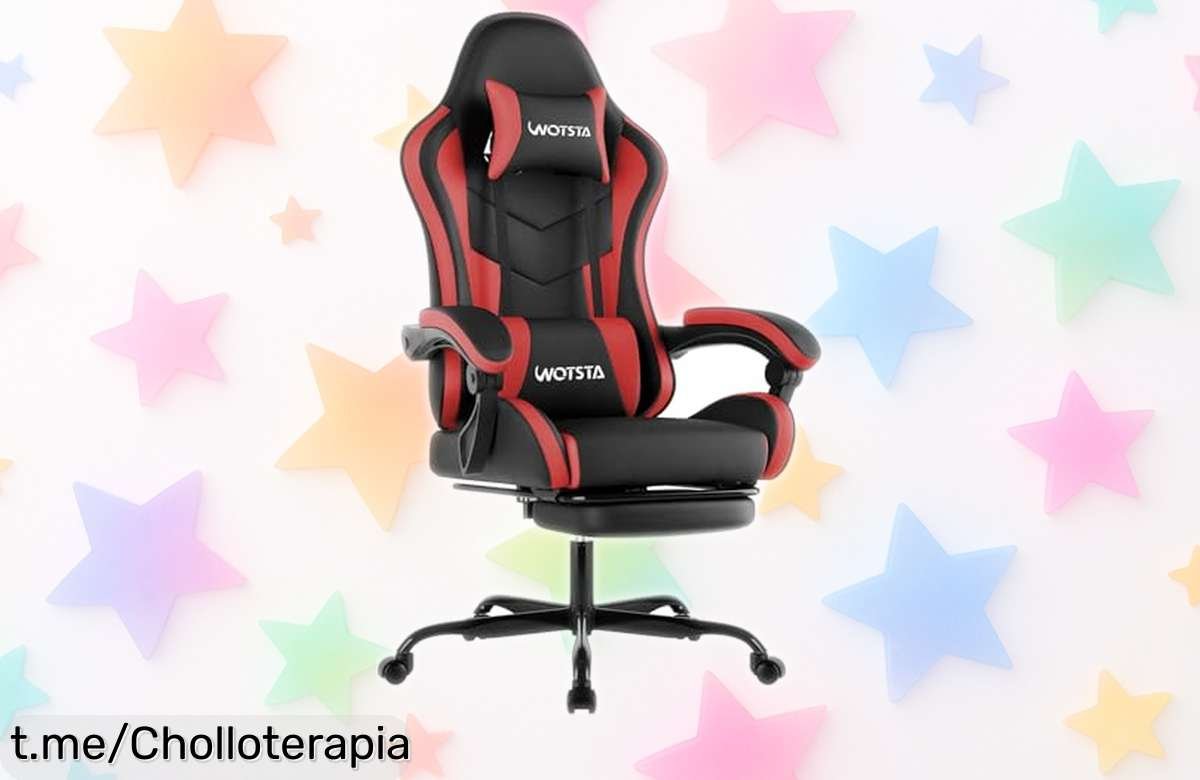Silla gaming WOTSTA con masaje y reposapiés al mejor precio del mercado, ¡nunca había sido tan fácil disfrutar horas de juego sin molestias!