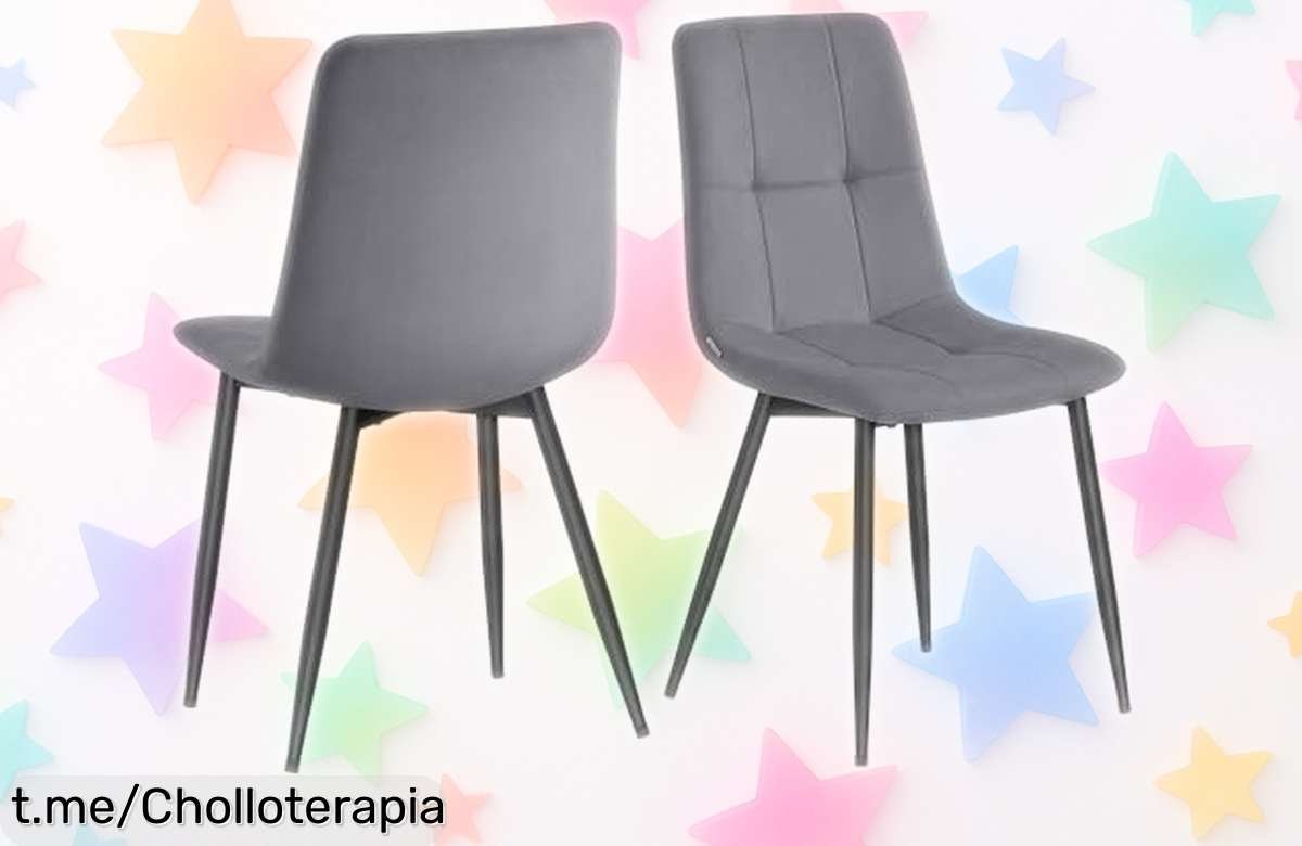 Sillas de comedor de terciopelo VASAGLE en pack de 2, un ofertón irresistible para dar un toque elegante a tu hogar ¡Aprovecha esta oportunidad antes que se acabe!