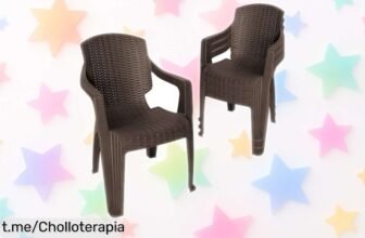 Sillón de jardín apilable Garronda en pack de 4, estilo ratán a precio loco: ¡perfecto para disfrutar sin preocuparte por el espacio! Aprovecha y llévatelo ya.