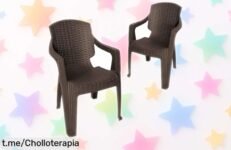 Sillones de jardín apilables Garronda GD0254, pack de 2 a un precio loco que cambiará tus días al aire libre: ¡no te quedarás sin asientos y menos espacio para disfrutarlos!