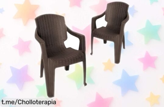 Sillones de jardín apilables Garronda GD0254, pack de 2 a un precio loco que cambiará tus días al aire libre: ¡no te quedarás sin asientos y menos espacio para disfrutarlos!
