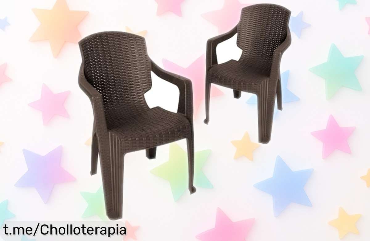 Sillones de jardín apilables Garronda GD0254, pack de 2 a un precio loco que cambiará tus días al aire libre: ¡no te quedarás sin asientos y menos espacio para disfrutarlos!
