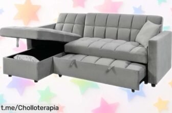 Sofá cama chaise longue Kris de 210 cm a precio loco: ¡perfecto para tu hogar y para esas visitas inesperadas que te harán sonreír! No te quedes sin el tuyo, solo por tiempo limitado.