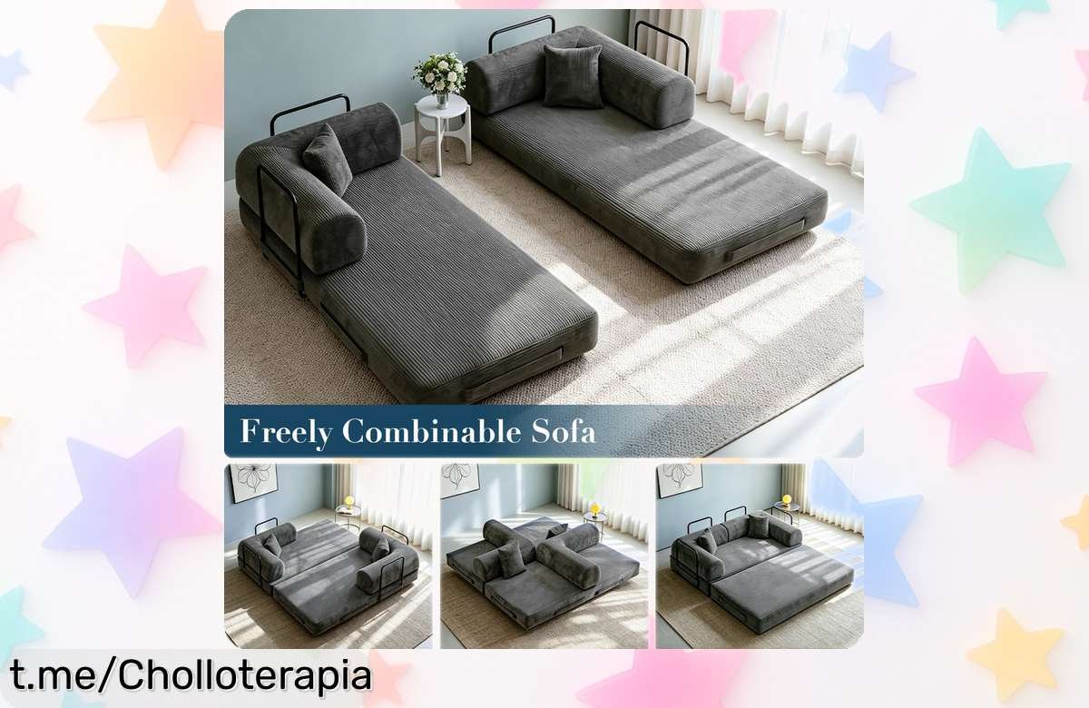 Sofá cama doble plegable Mihtrov con espuma viscoelástica: un ofertón que transforma tu espacio y te ofrece confort en unos segunditos, ¡no dejes escapar esta oportunidad!