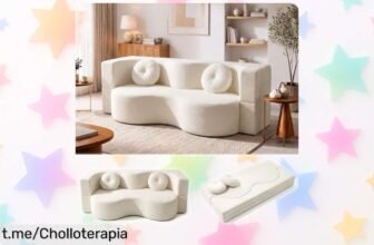 Sofá cama dos plazas LVRUIEDS de diseño moderno con 2 almohadas, ¡rebajado a un precio loco que no puedes dejar escapar!¡Haz tu espacio más acogedor ya!