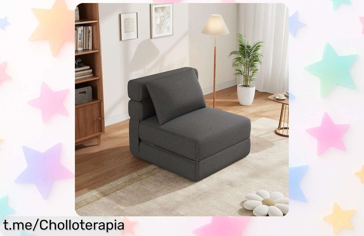 Sofá cama moderno que se transforma en cama al instante, ¡aprovéchate de este ofertón y añade estilo a tu hogar mientras recibes con alegría a tus visitas!