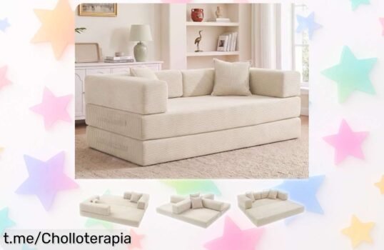 Sofá cama plegable Vipbear que se transforma en chaise longue, a un precio loco para aprovechar el espacio de tu hogar y disfrutar del confort como te mereces. ¡No te lo pierdas!