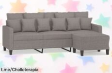 Sofá de 3 plazas con taburete gris taupe vidaXL, una ganga increíble para transformar tu salón a un precio que te hará sonreír ¡No dejes escapar esta oportunidad!