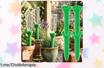 Sorprendentes picos de riego automático para plantas que ajustan el agua perfectamente, ¡pack de 4 a un precio que no podrás creer! Dale vida a tus verdes sin esfuerzo ya mismo.