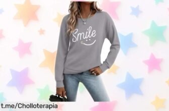 Sudadera de mujer Gyabnw con estampado smile, fácil de combinar y ahora en un precio loco que ilumina tu armario ¡Renueva tu estilo ya!