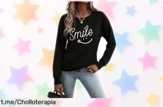Sudadera manga larga Gyabnw con estampado smile, diseño alegre y perfecto para cualquier ocasión, ¡aprovéchala que está a un precio increíblemente bajo!