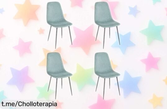 Super oferta: Pack de 4 sillas de comedor Lina con patas metálicas resistentes, diseño moderno y precio rebajado que te hará sonreír. ¡Consíguelas antes de que se agoten!