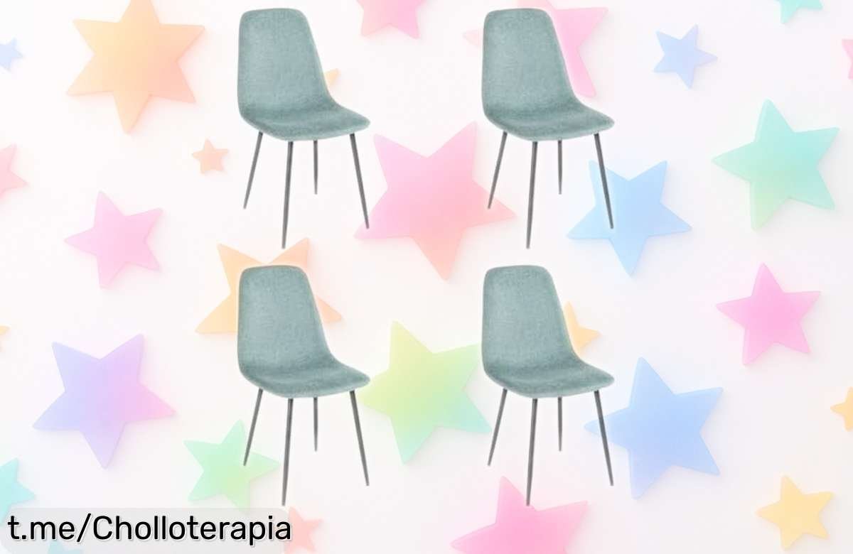 Super oferta: Pack de 4 sillas de comedor Lina con patas metálicas resistentes, diseño moderno y precio rebajado que te hará sonreír. ¡Consíguelas antes de que se agoten!