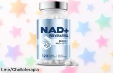 Suplemento de NAD+ con resveratrol para recargar energía, pack de 120 cápsulas veganas a precio tirado: ¡no te quedes sin sentirte al 100 cada día!
