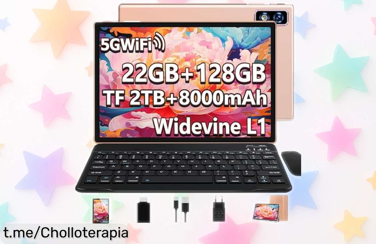 Tablet Gemini AI de 10 pulgadas con teclado y ratón incluidos: ¡super chollo para disfrutar Netflix en HD y tener todo lo que necesitas al mejor precio!