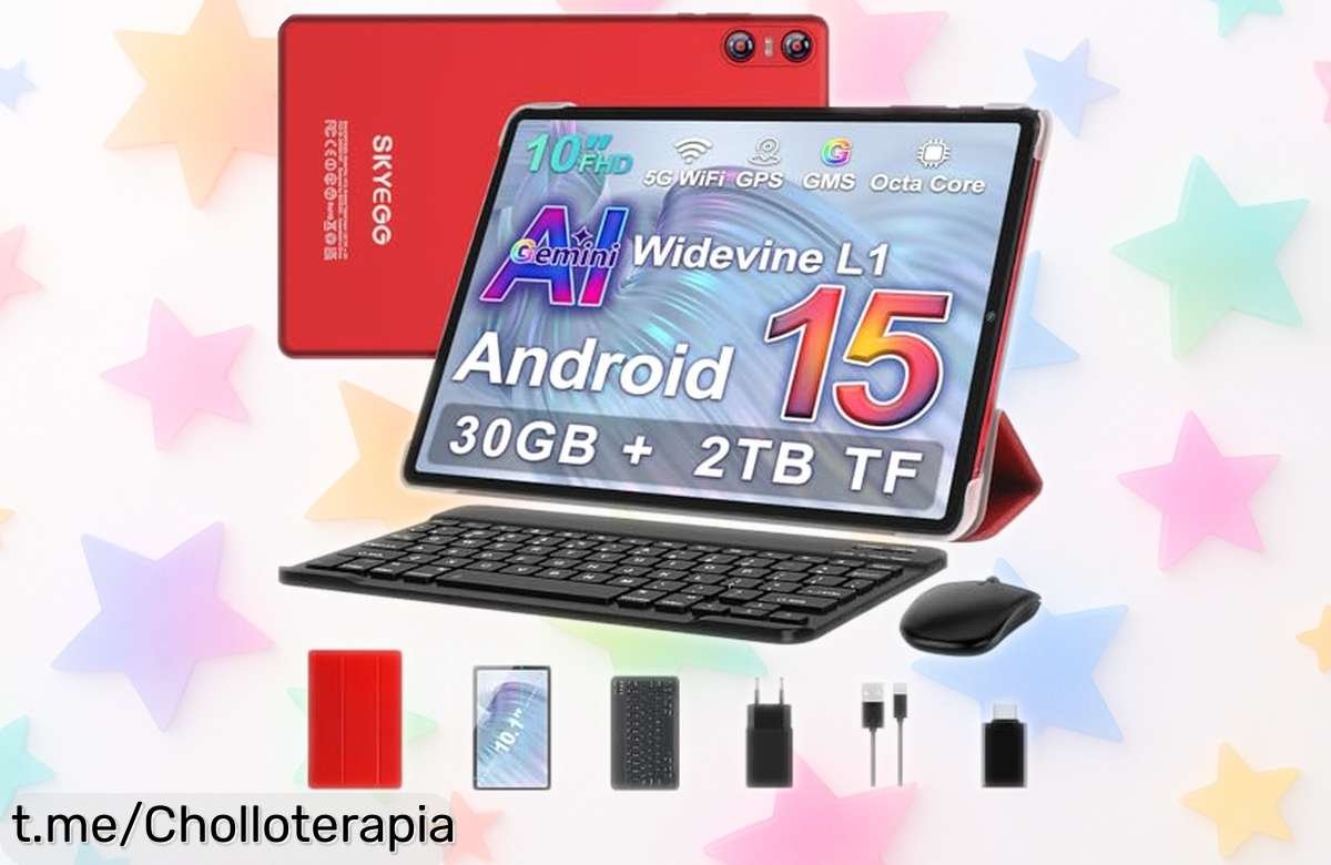 Tablet de 10 pulgadas SKYEGG con Android 15 y Gemini AI a precio bajísimo, perfecta para estudiar o disfrutar series en HD. ¡No te pierdas este chollazo antes que vuelen!