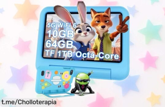 Tablet para niños de 7 pulgadas con Android 14, mega rápida y conexión Wifi 6 ¡ofertón imperdible que hará sonreír a los más pequeños! No esperes más para regalarles diversión.